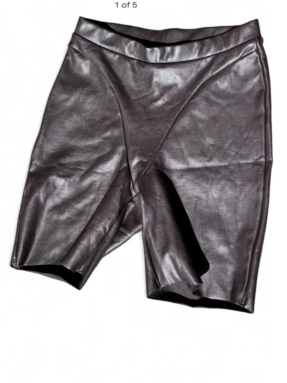 SKIMS Faux Leather Biker Shorts - Black - XS